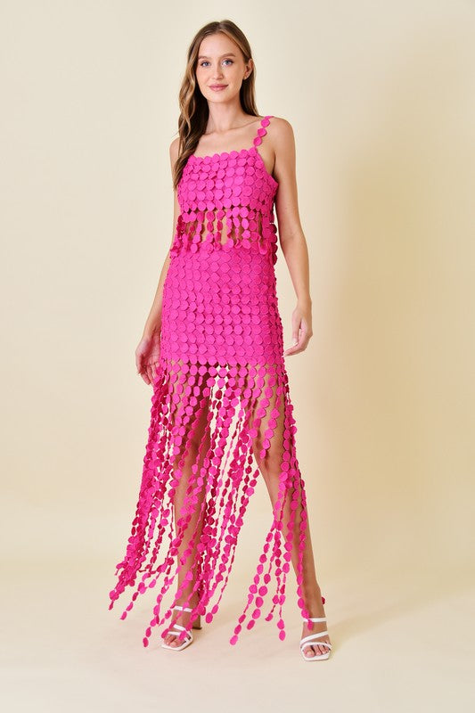 Hot pink fringe set