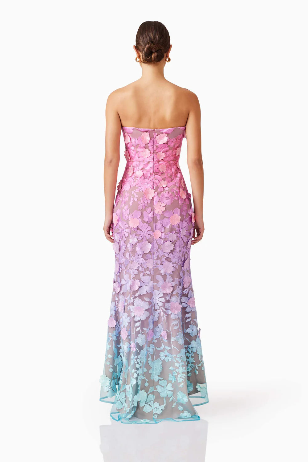 Lia Floral strapless maxi dress