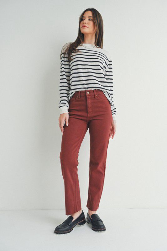 Burgundy denim
