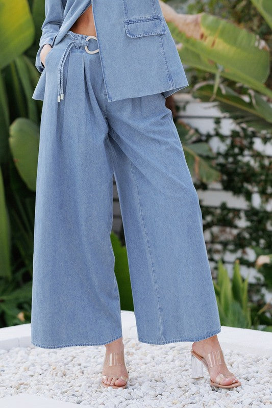 Wide-Leg Luxe Denim pants