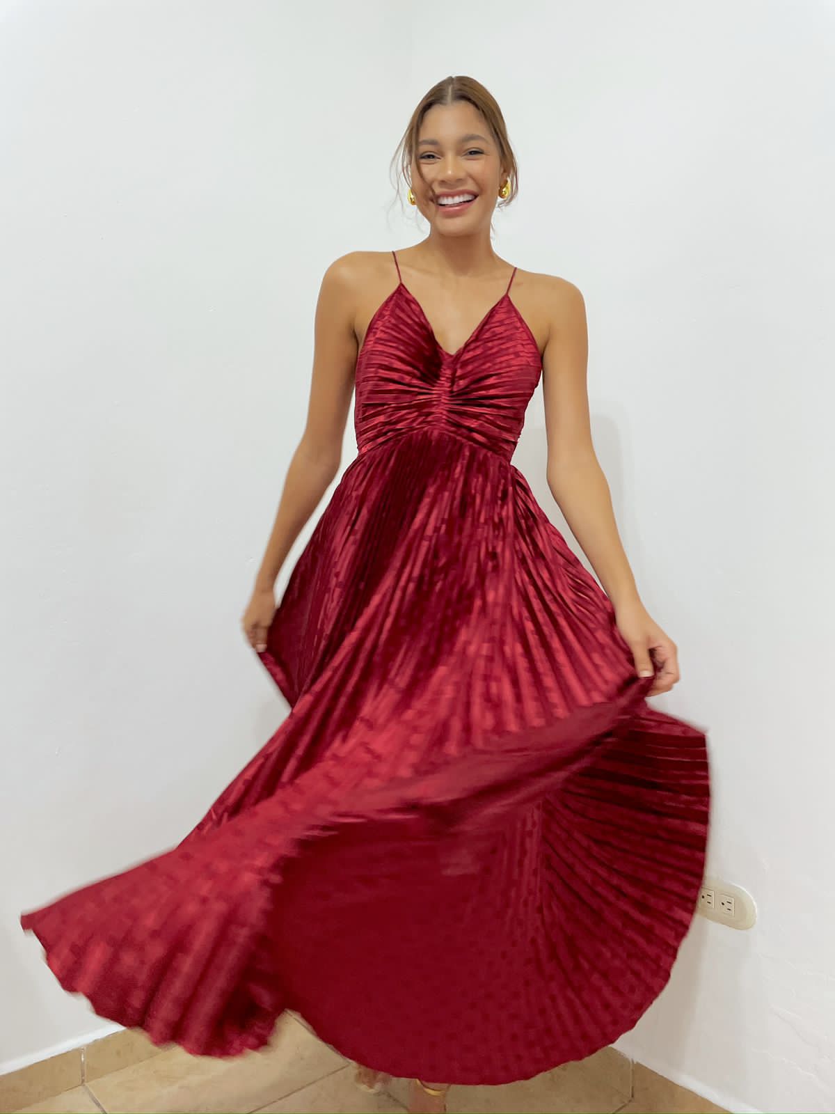 Maxi satin dress