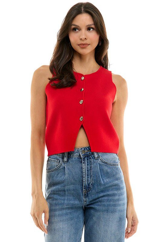 Knit red top