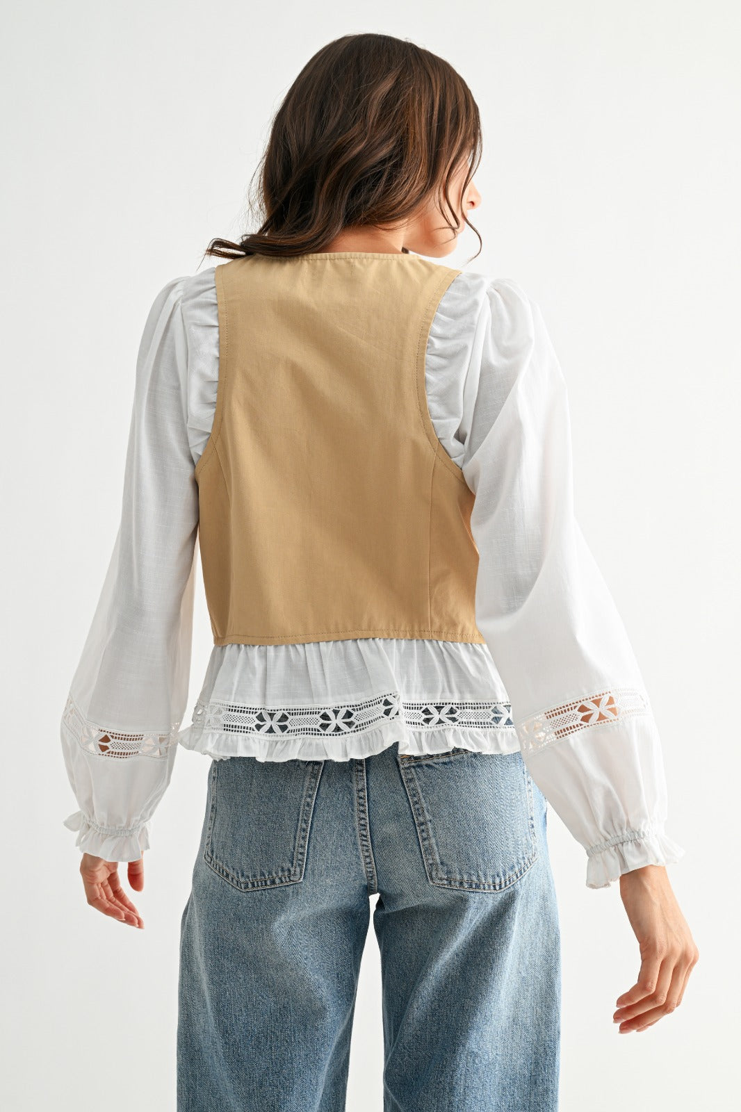 Taupe off white top