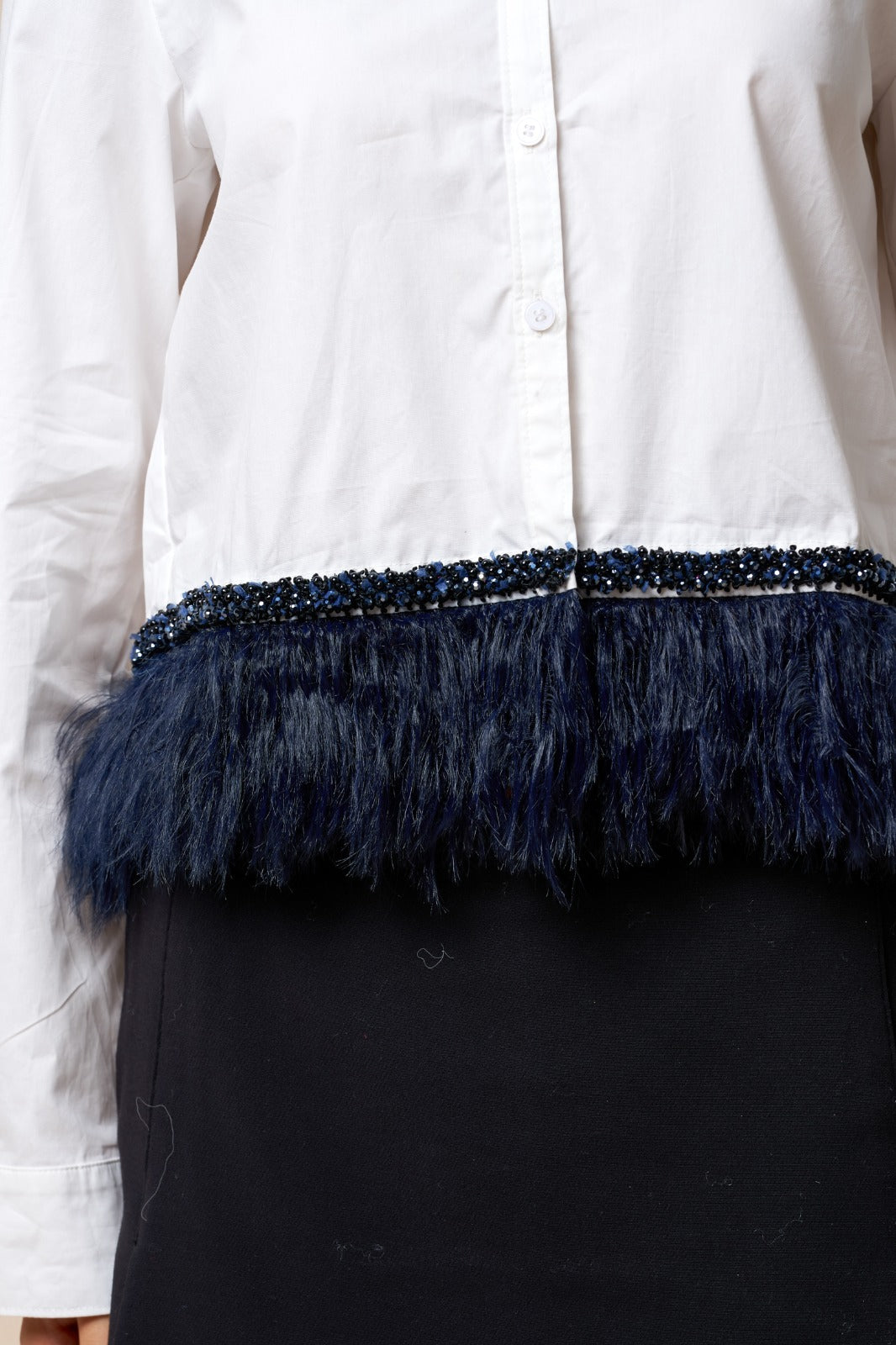 long-sleeve shirt with fringe