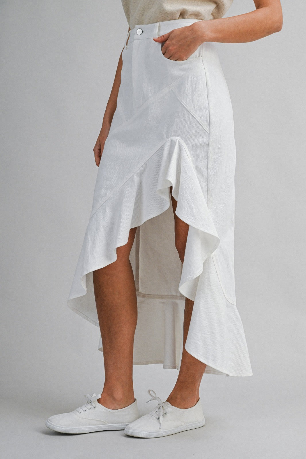 Denim white skirt