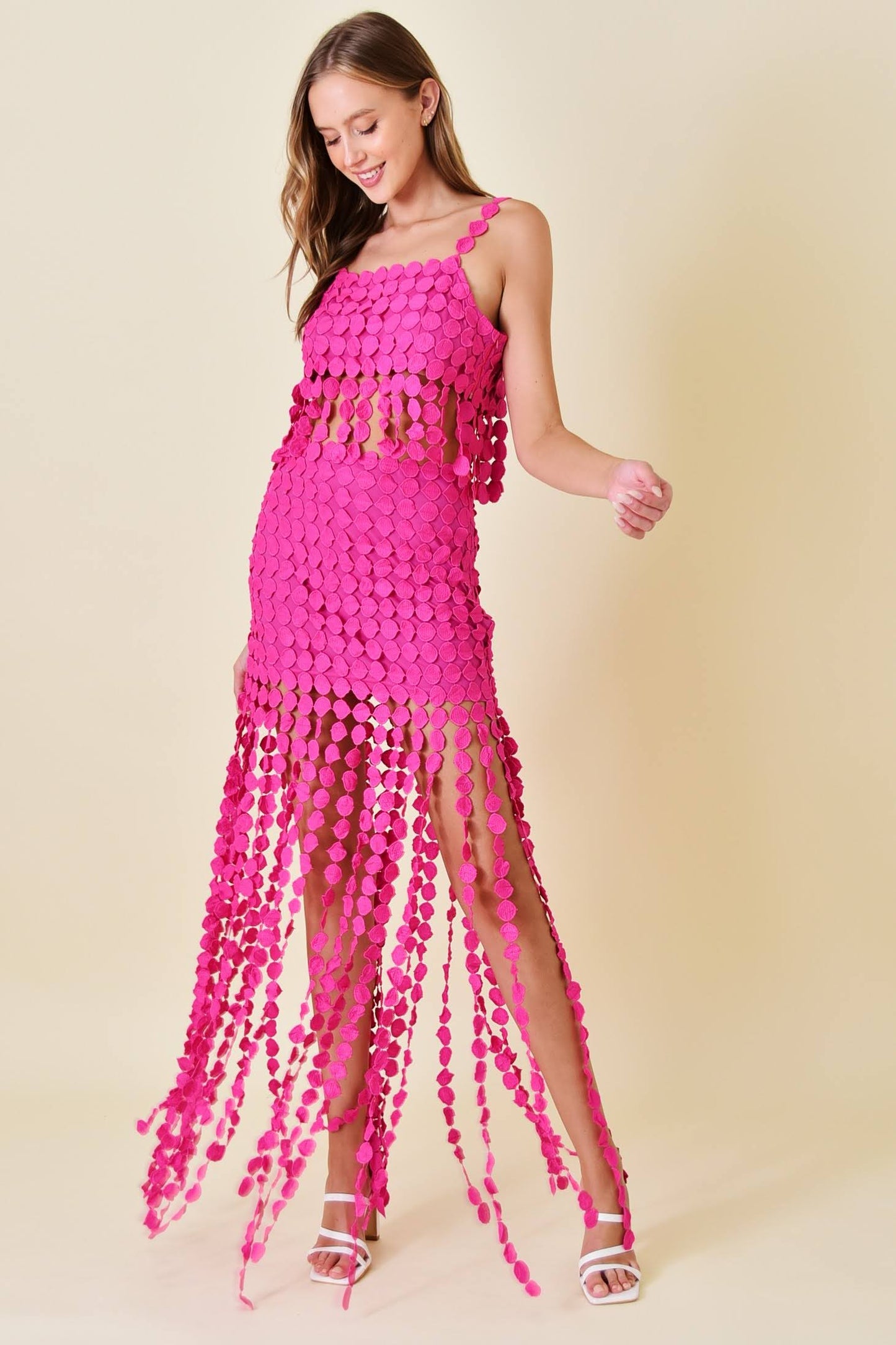 Hot pink fringe set