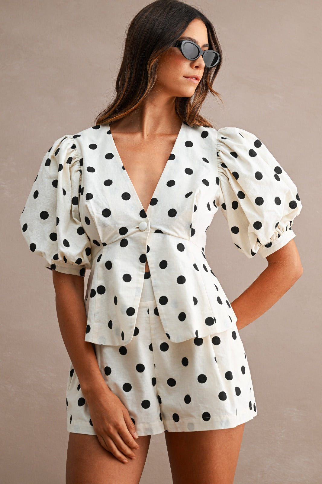 Polka dot short set