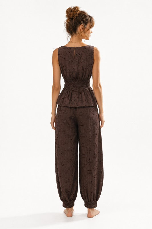 Embroidery Brown casual set