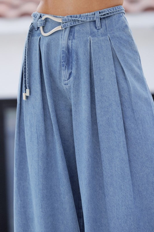 Wide-Leg Luxe Denim pants