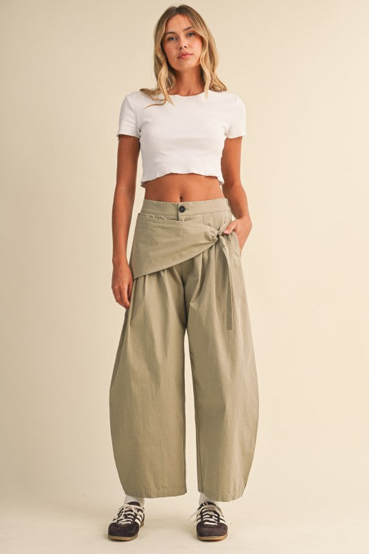 Barrel Leg oliva pants