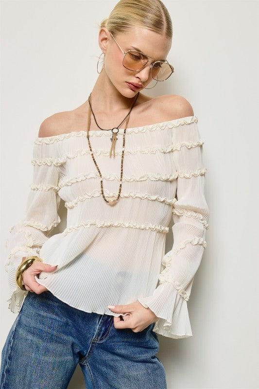 Off shoulder ruffe Blouse
