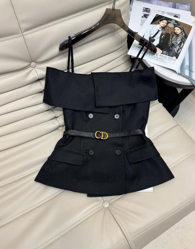 Strapless black Linen set