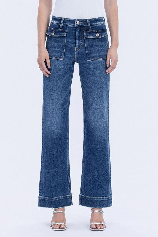 High Rise Whide leg Jeans