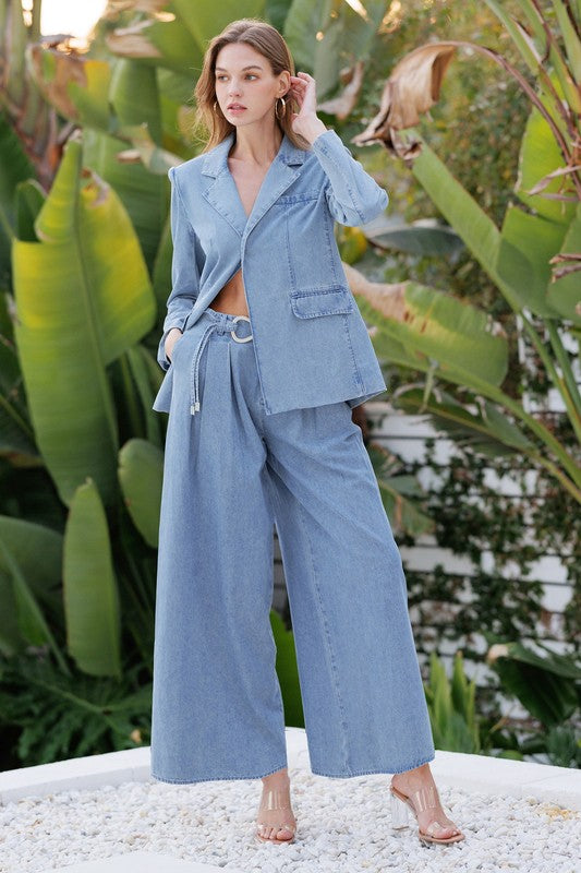 Wide-Leg Luxe Denim pants