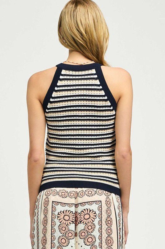 Stripped navy top