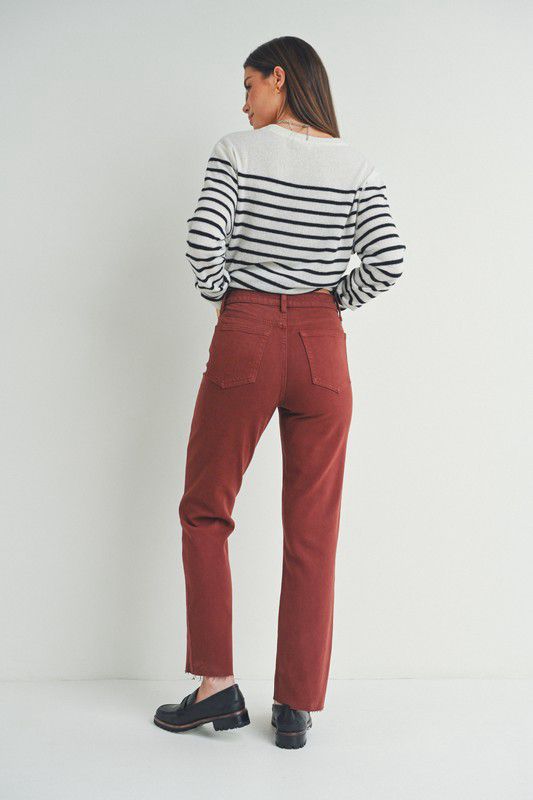 Burgundy denim