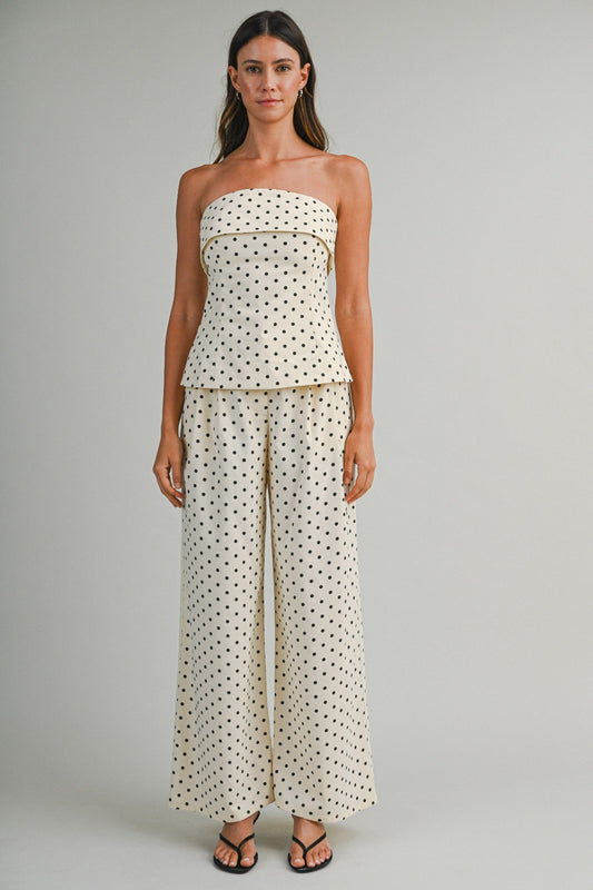 Polka dot strapless set