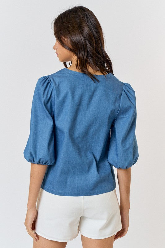 Denim merci top