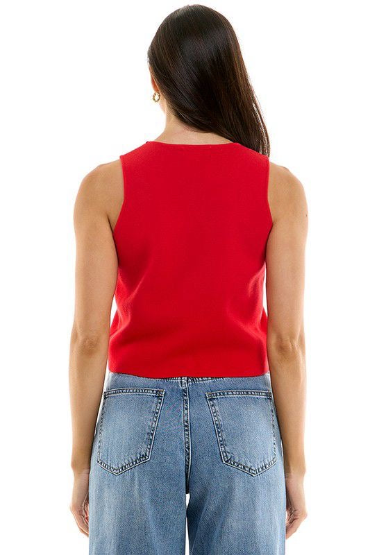 Knit red top