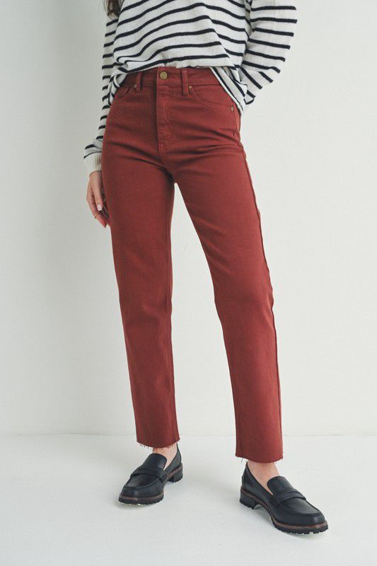 Burgundy denim