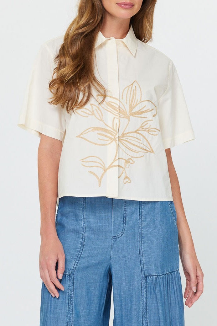 Embroidered casual top