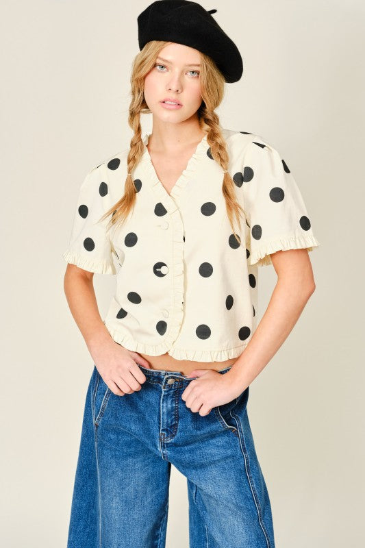 Polka dot Elena top