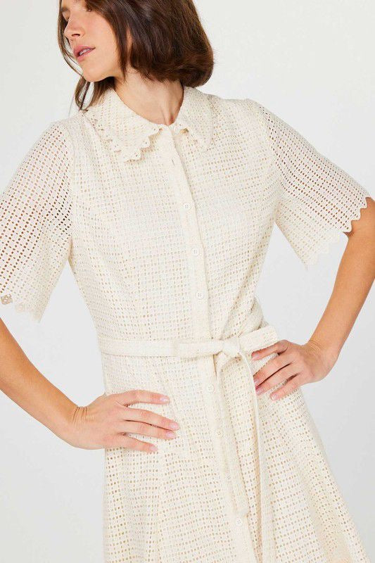 Embroidered Natural Dress