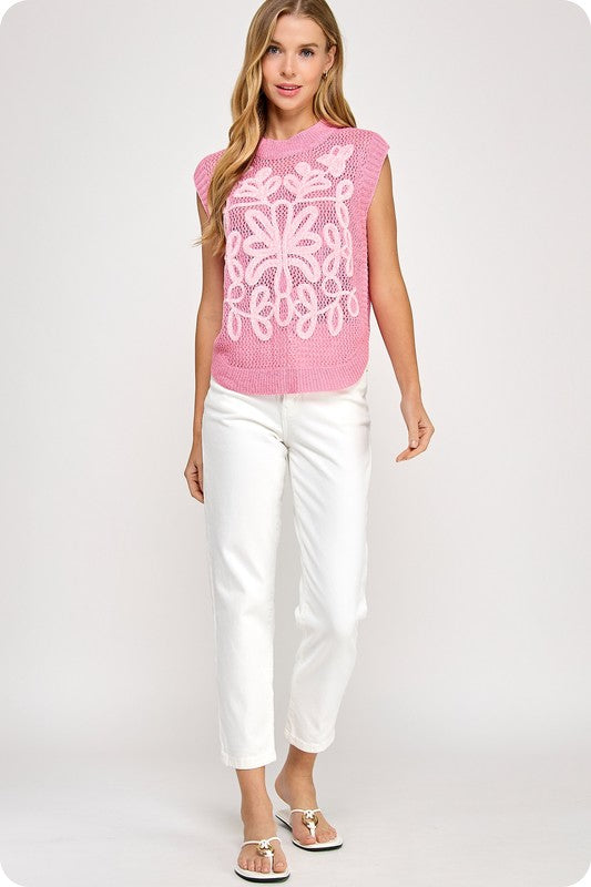 Crochet color love top