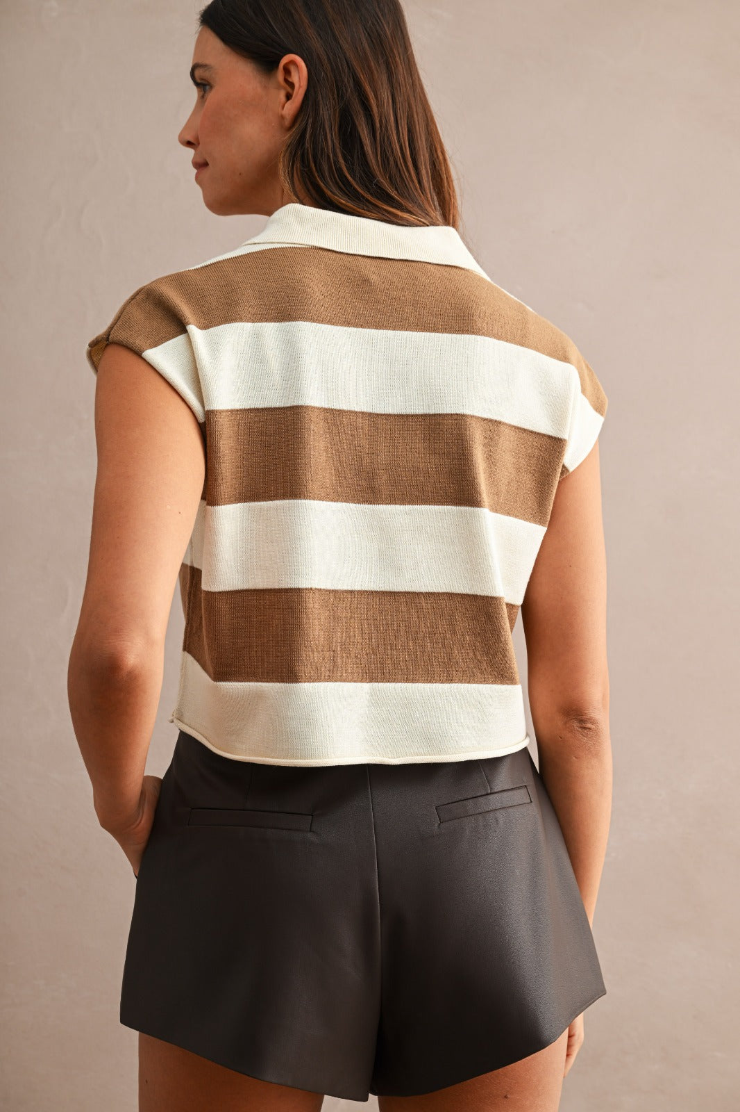 Striped polo top