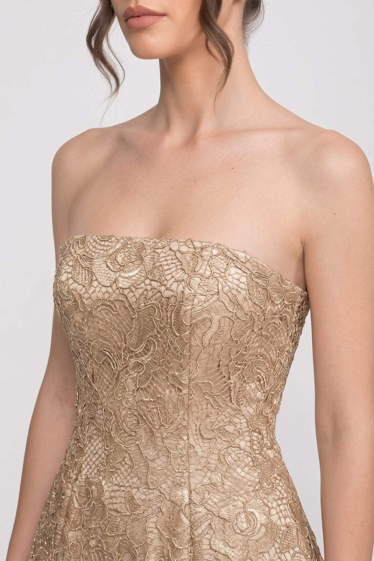 Strapless Isabela Gold maxi dress