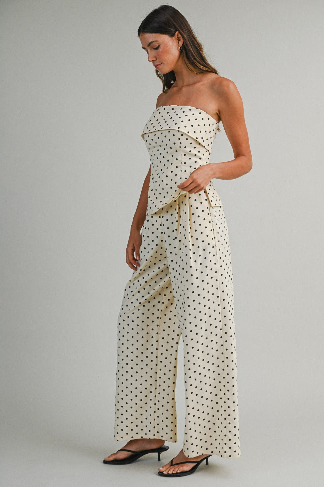 Polka dot strapless set