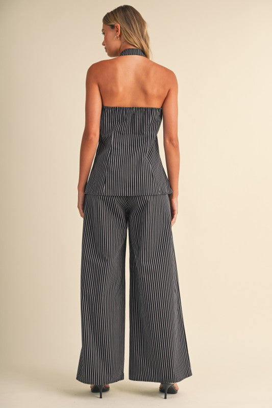 striped set with bun details