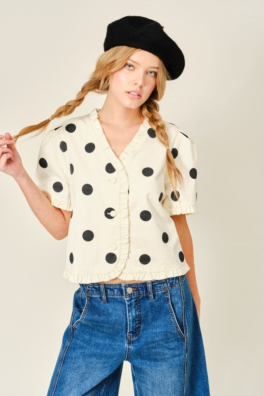 Polka dot Elena top