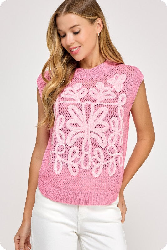 Crochet color love top