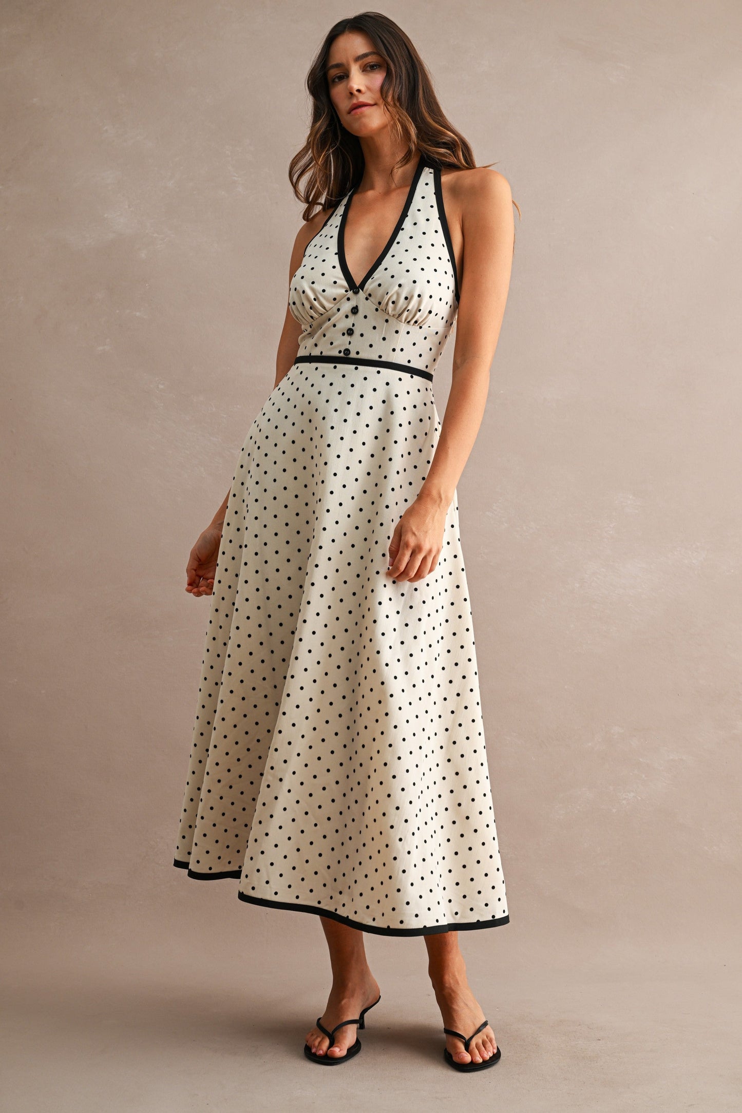 Polka dot victoria máxi dress
