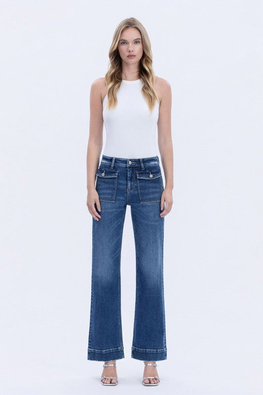 High Rise Whide leg Jeans