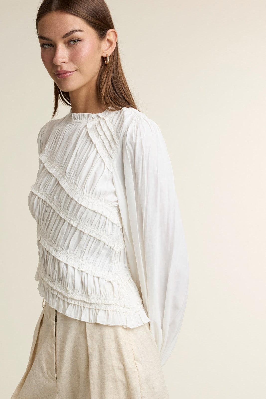 Asymmetric Ruched top