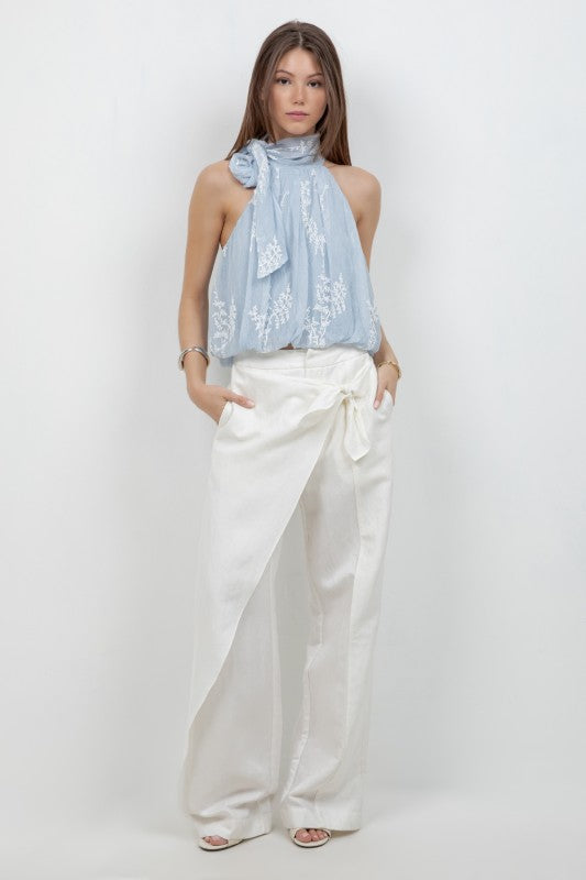 Overlapping Linen trousers