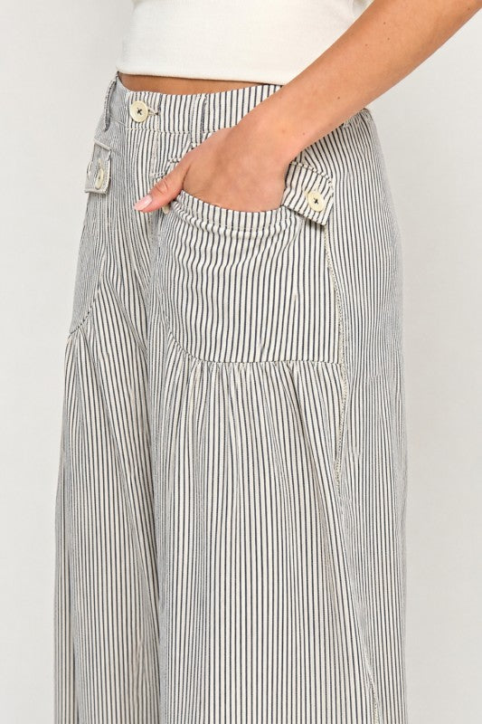 Striped Denim pants