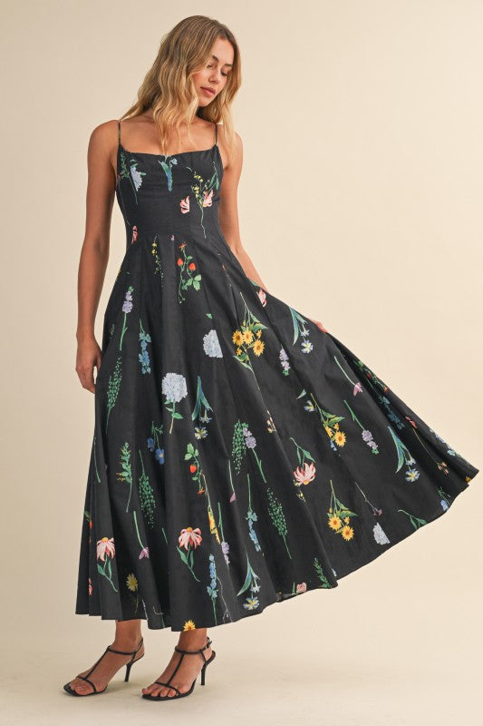 Floral Flare Máximo Dress