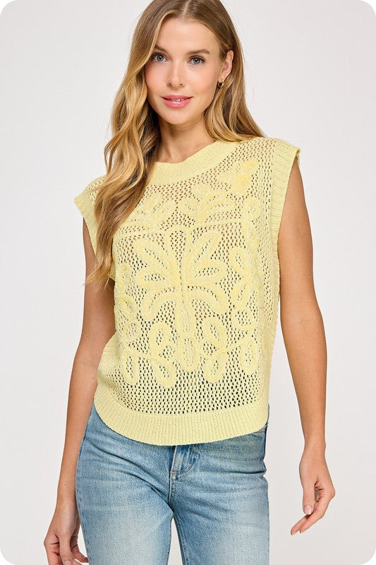 Crochet color love top