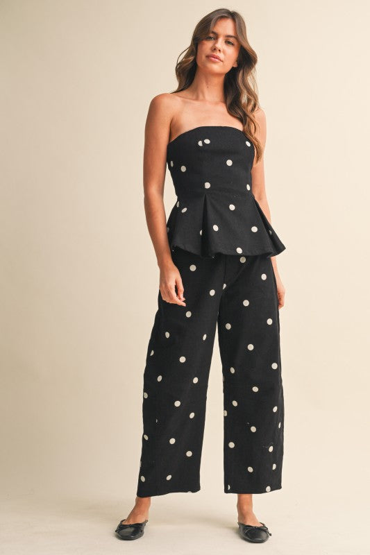 Polka dot Denim set