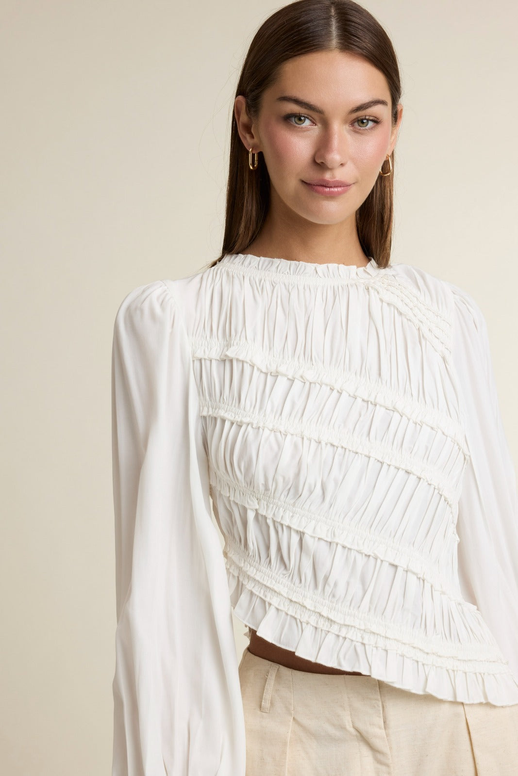 Asymmetric Ruched top