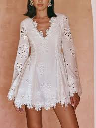 Embroidered white dress