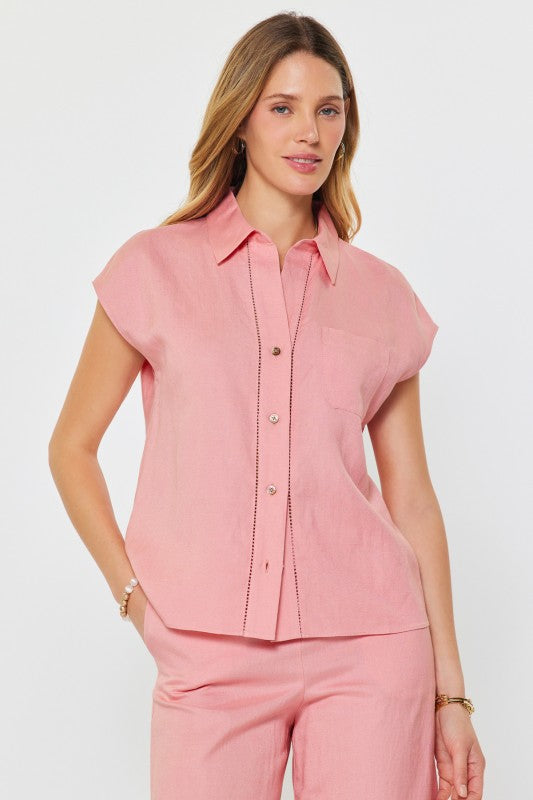 Pink Linen Blouse