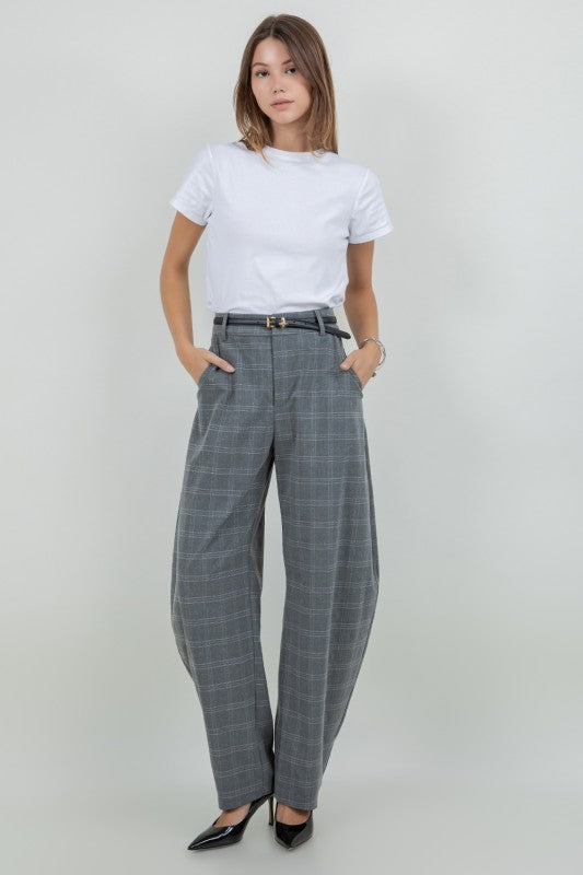 Barrel plaid Pants