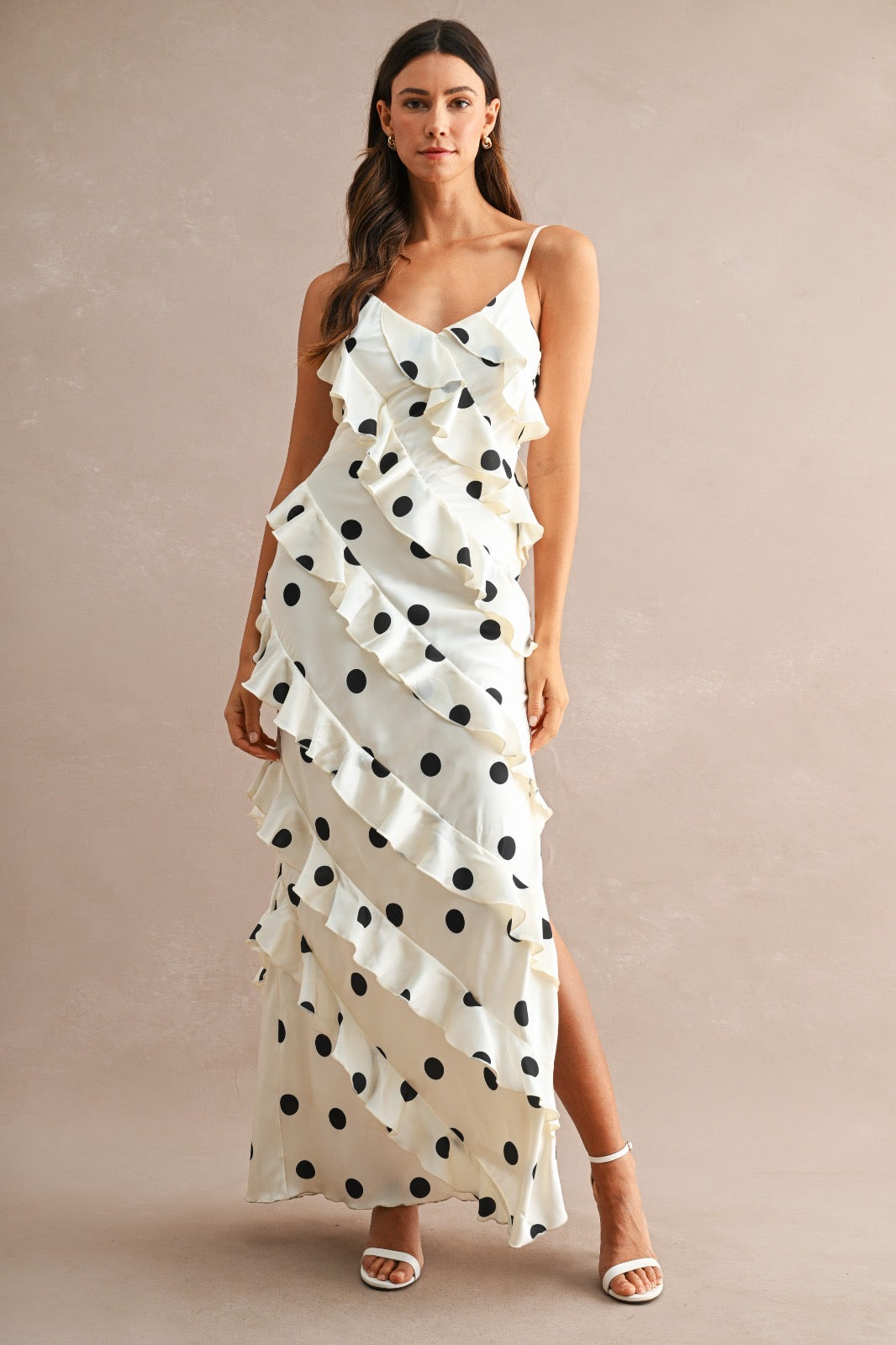 Polka dot carlota maxi dress