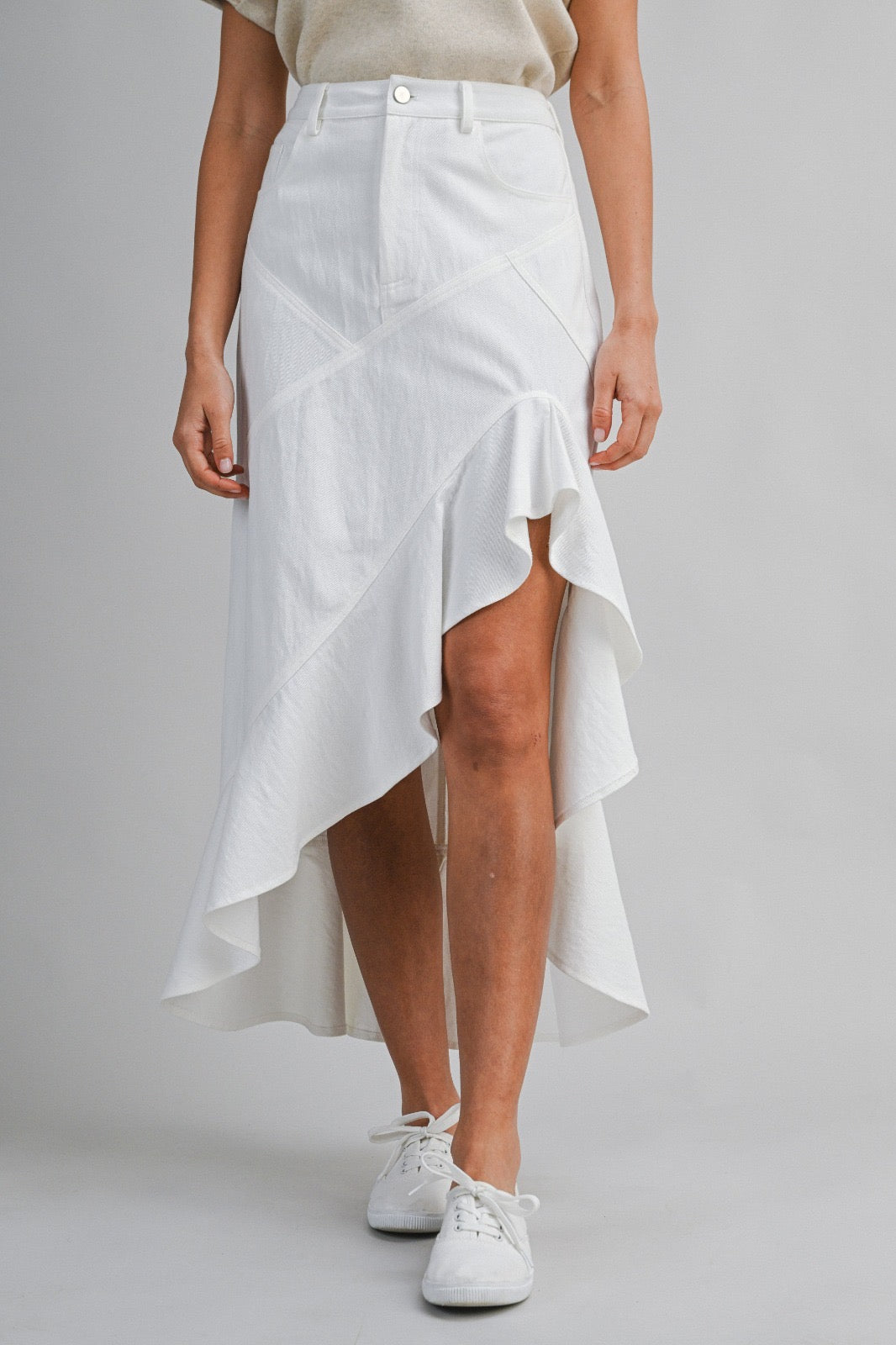 Denim white skirt