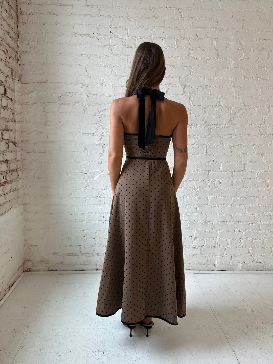 Polka dot victoria máxi dress