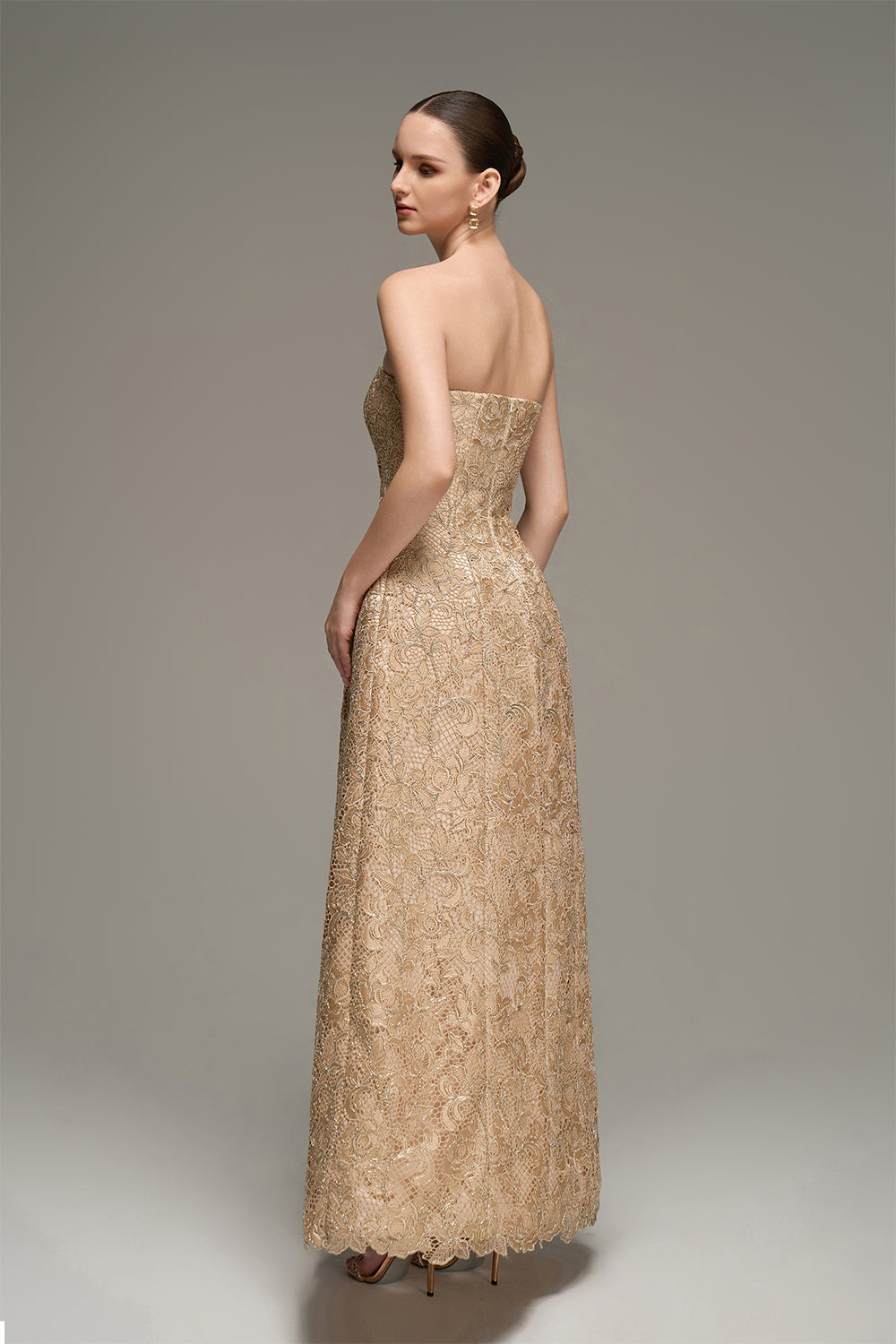 Strapless Isabela Gold maxi dress